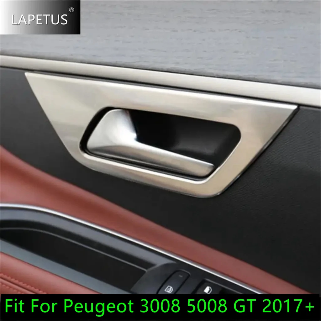 

For Peugeot 3008 5008 GT 2017 - 2023 Door Pull Doorknob Handle Catch Bowl Frame Decor Panel Cover Trim Car Interior Accessories