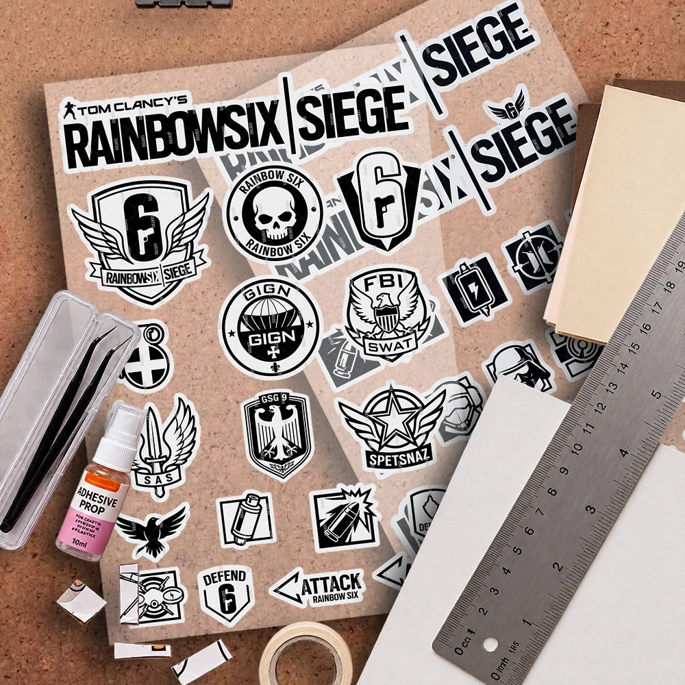 Universal Anime Reflective Stickers Safety Decals for Helmets Bikes Luggage More for  R-Rainbow Six S-Siege