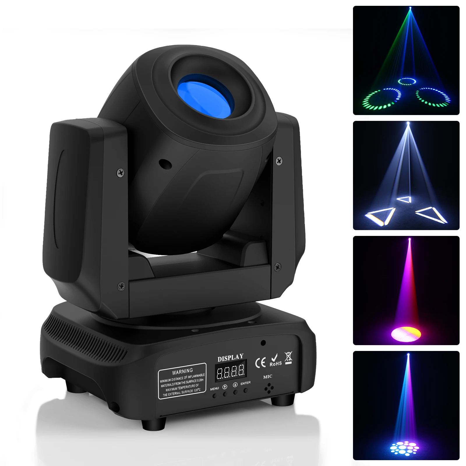 

100W Moving Heads LED Spotlight DMX 512 RGBW Prism Light Effect 8 Colors and 8 Gobos For DJ Disco Band Show Party Stage Lights