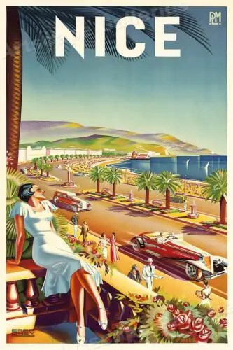Schönes Frankreich-Reiseposter im Vintage-Stil, Retro, 20 x 30 cm, Wandkunst aus den 1930er Jahren, Aluminium