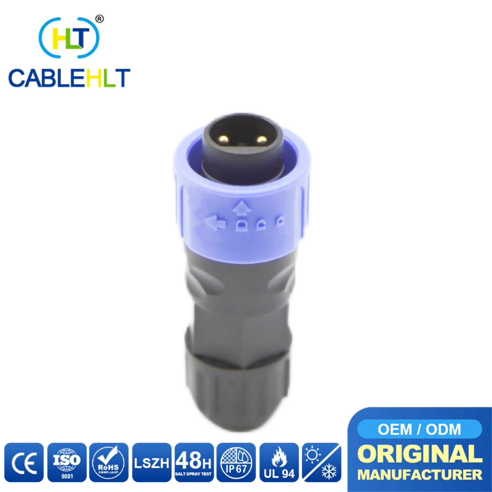 M16 Molded 2/3/4/5P Thread And Quick locking IP67 Waterproof Plug Can Withstand Continuous Current 8-1 6A