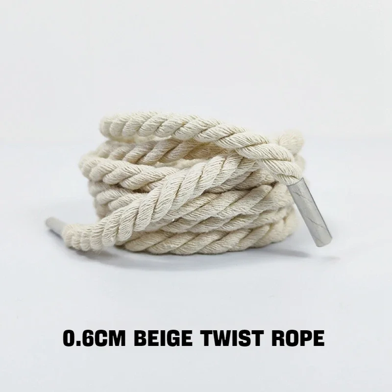Neue runde Schnürsenkel, 0,6 cm dick, Baumwoll-Schnürsenkel, gedrehte Schnürsenkel, geeignet für Sneaker, Stiefel und andere Schuhe, 1 Paar. – Detail 6