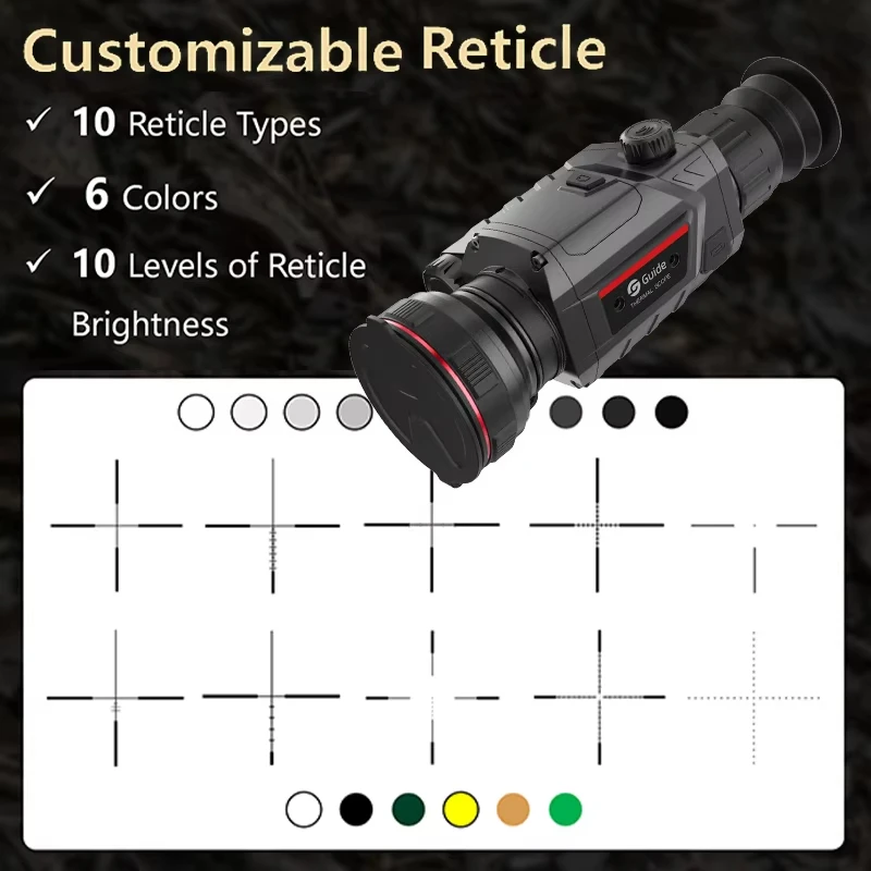 

НАПРАВЛЯЮЩИЙ TR650, 50-миллиметровый объектив, тепловизионный прицел 2,8X, оптическое обновление OTA, 2000 м, горячее обнаружение, прочный охотничий тепловизор