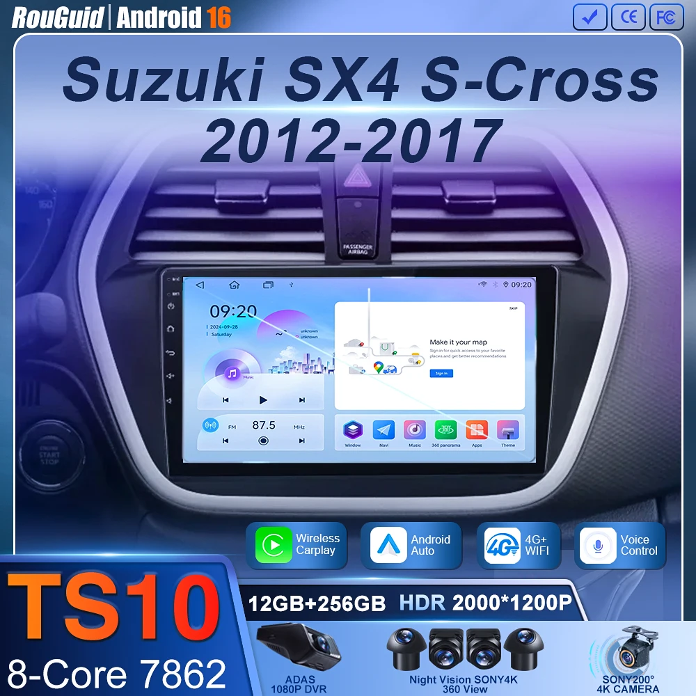 Android For Suzuki SX4 2 S Cross 2012-2016 Car Intelligent Systems Multimedia Video Player GPS DSP Car Stereo Radio Carplay WIFI