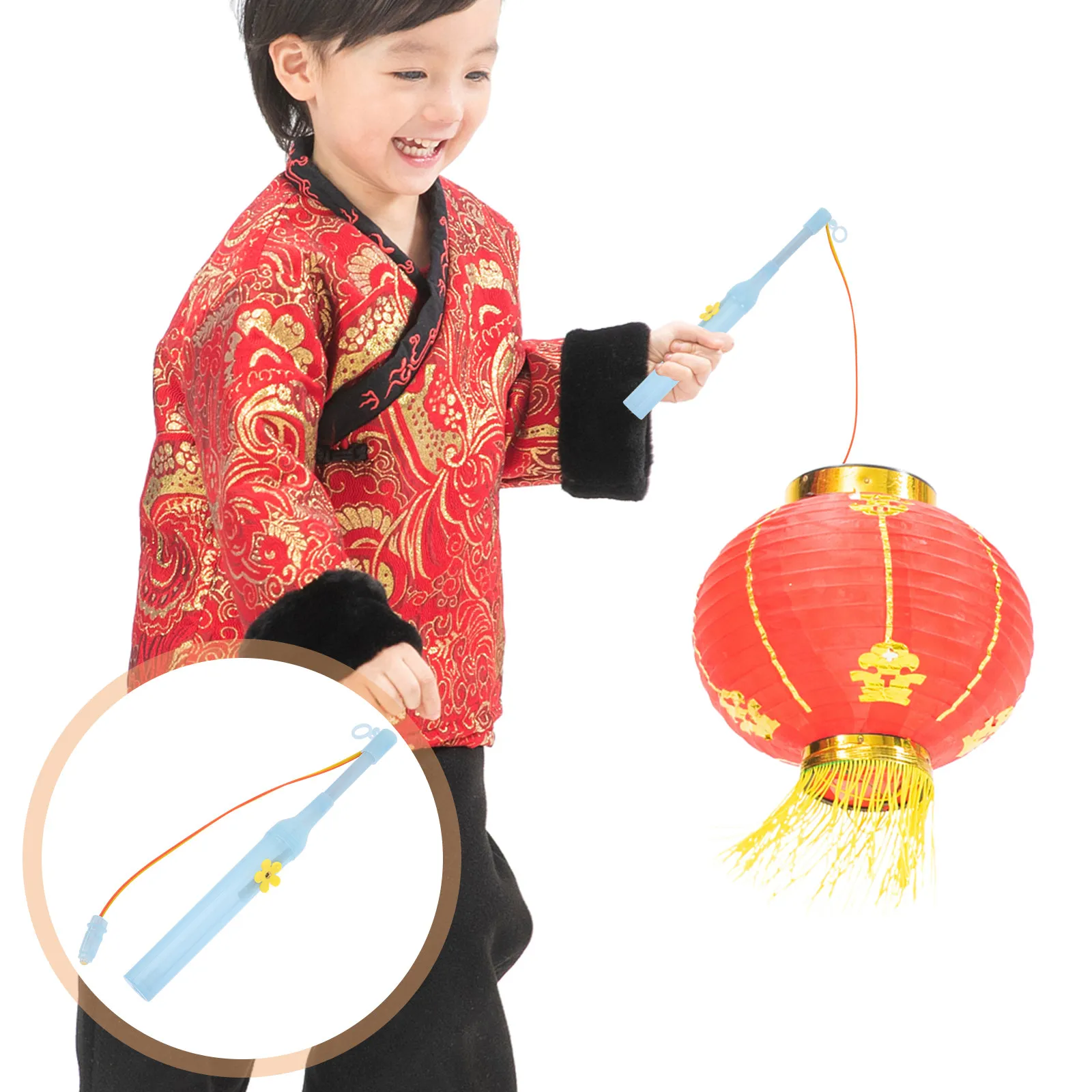 

10Pcs Lantern Handle Sticks Lightweight LED Paper Lanterns for New Year Festival Party Birthday Decoration Kids Gifts