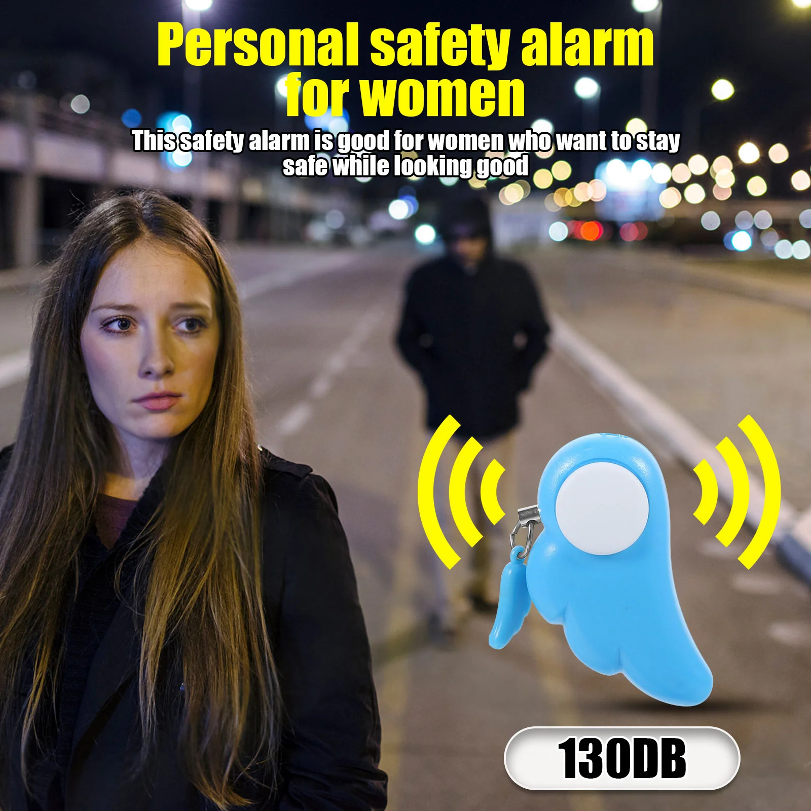 Personal Alarm Wireless System Keychain Trip Alarms for Women Safety Outdoor Portable