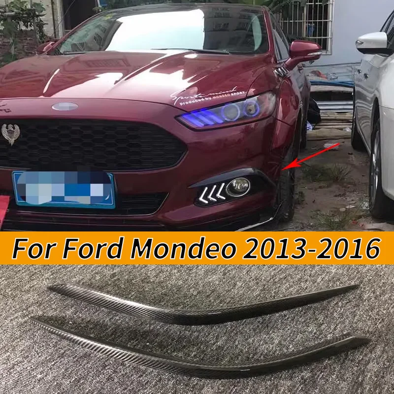 

Аксессуары для украшения переднего бампера автомобиля, рамка противотуманной фары, красивая полоса из углеродного волокна для Ford Mondeo 2013-2016