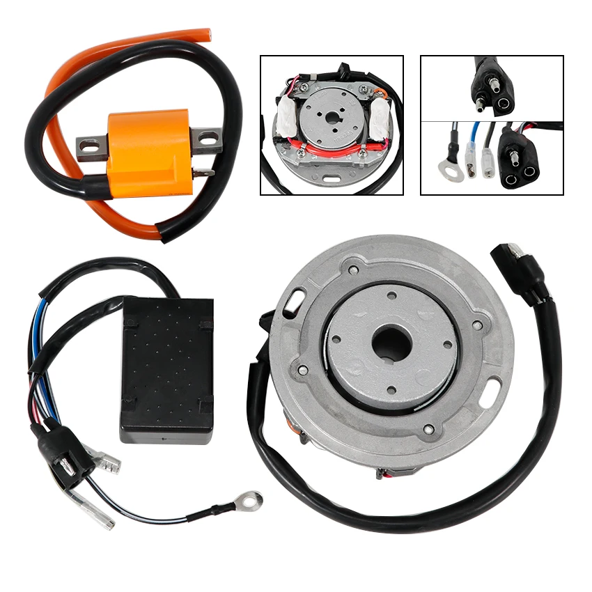 Ignition Coil Flywheel Rotor Stator CDI Kit for Suzuki RM80 RM85 RM125 TM125 RM250 RM370 RM400 RM465 RM500 OEM:32900-20420