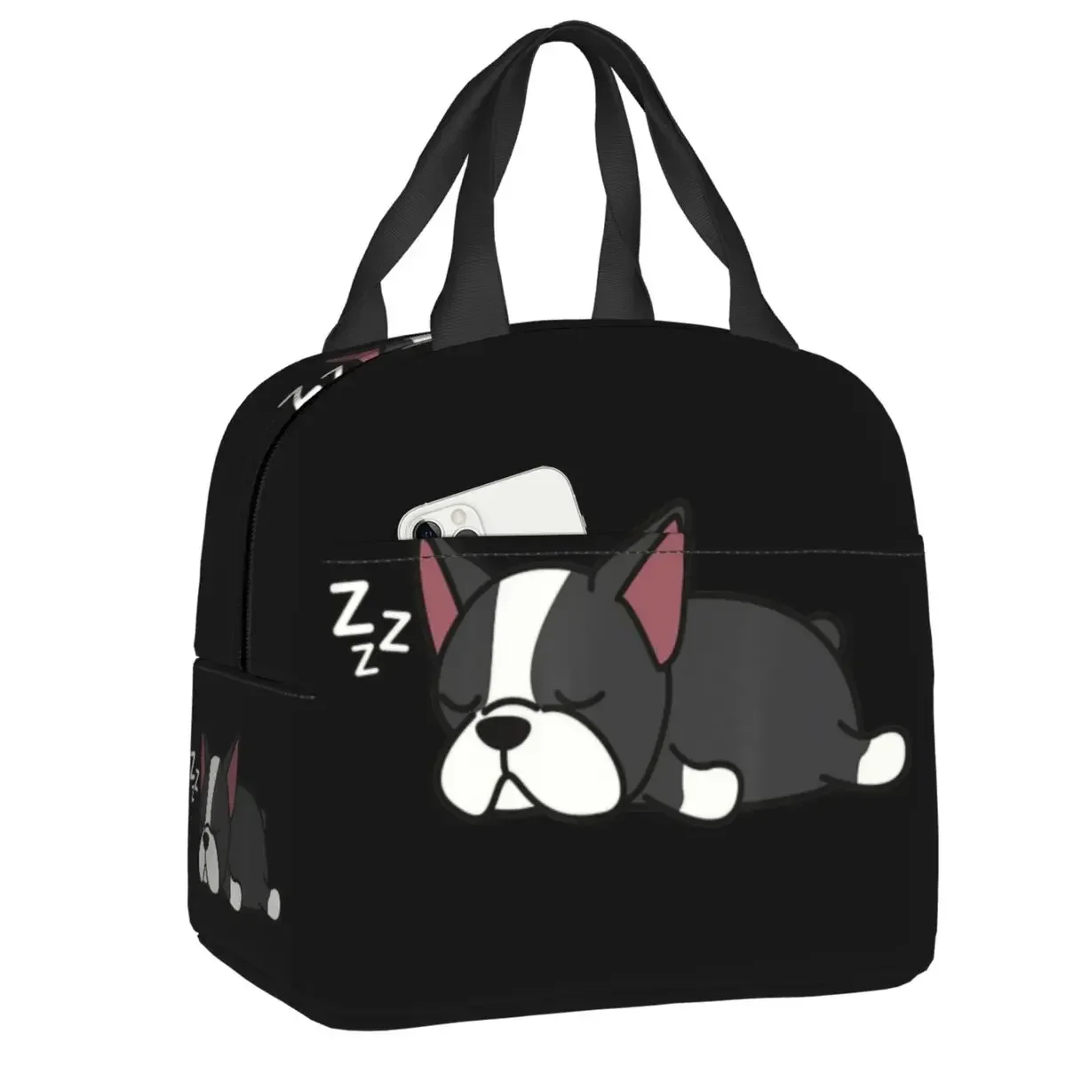 Dog Puppy Love Animal Gift Portable Lunch Box Boston Bull Terrier Cooler Thermal Food Insulated Lunch Bag Kids School Children