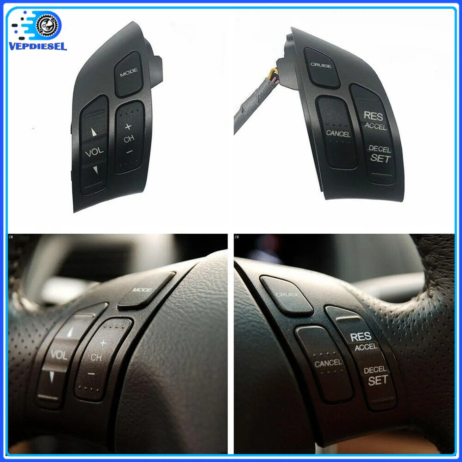 

2pcs Steering Wheel Cruise Volume Control Switch Button 35880SDBA21 35880-SDB-A21 For Honda Accord 2003-2007 Odyssey Auto Parts