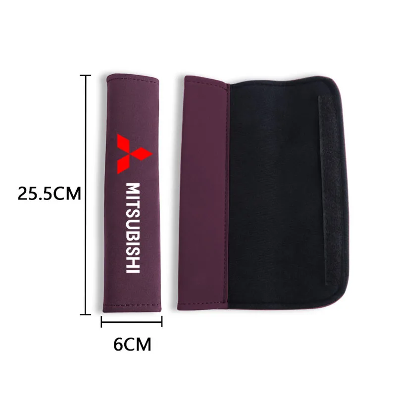 Car Safety Belt Shoulder Pad Safety Strap Cotton Flannel Cover for Mitsubishi Lancer ASX Outlander Pajero Evolution Accessories