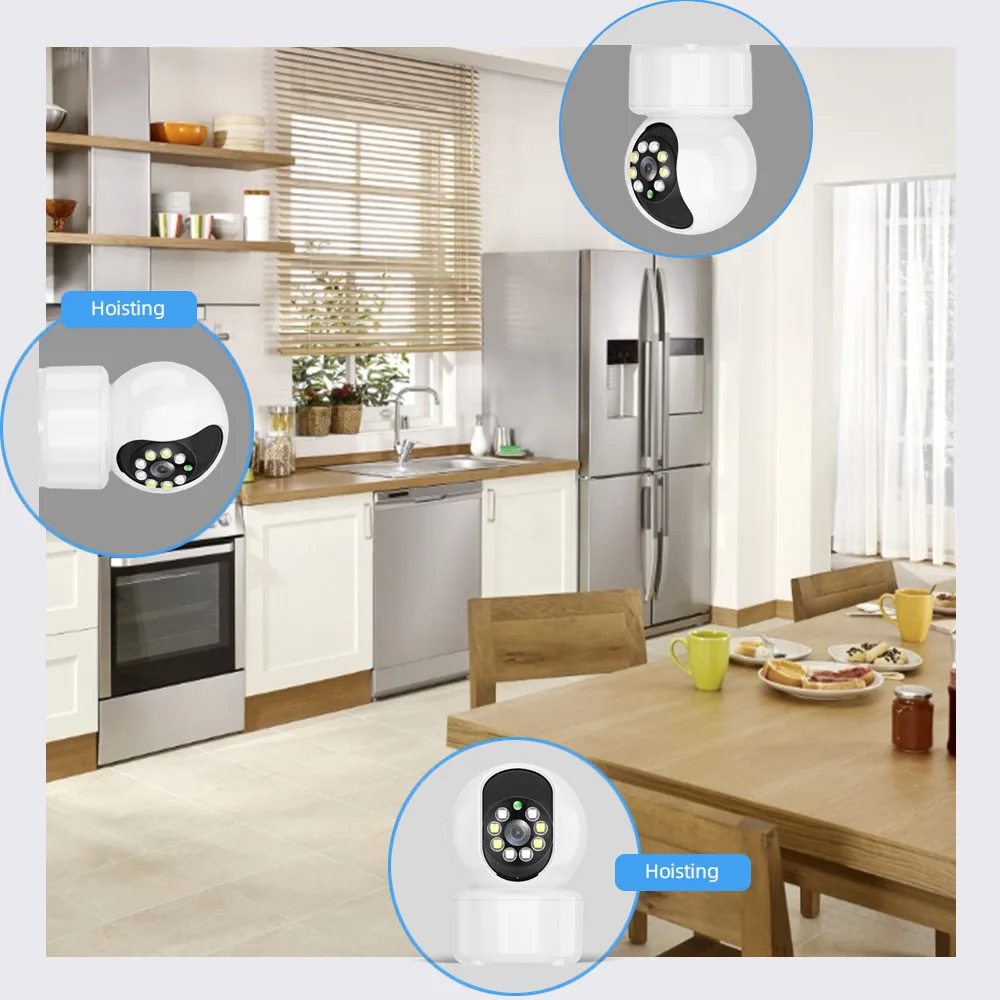 Imagem -06 - Home Security Câmera ip Dome Monitor de Bebê Detecção Humanoide ai Yicsee V380 Yilot Yoosee Icsee V380 App 2mp 1080p Intercomunicador