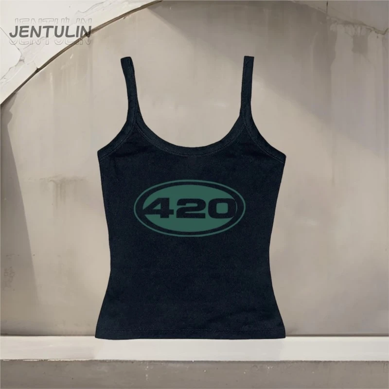 하라주쿠 420 디지털 프린팅 탑 티셔츠 소녀용 블랙 티셔츠 슬링 여성 여름 티셔츠 여성 그래픽 베이비 티셔츠 귀여운 크롭 탑