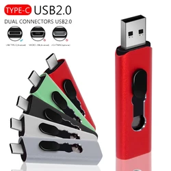 2IN1 Type C USB Flash Drives 32GB 64GB 128GB 4GB OTG Pen Drive Memory Stick USB Key 2.0 Pendrive For Android PC Laptop