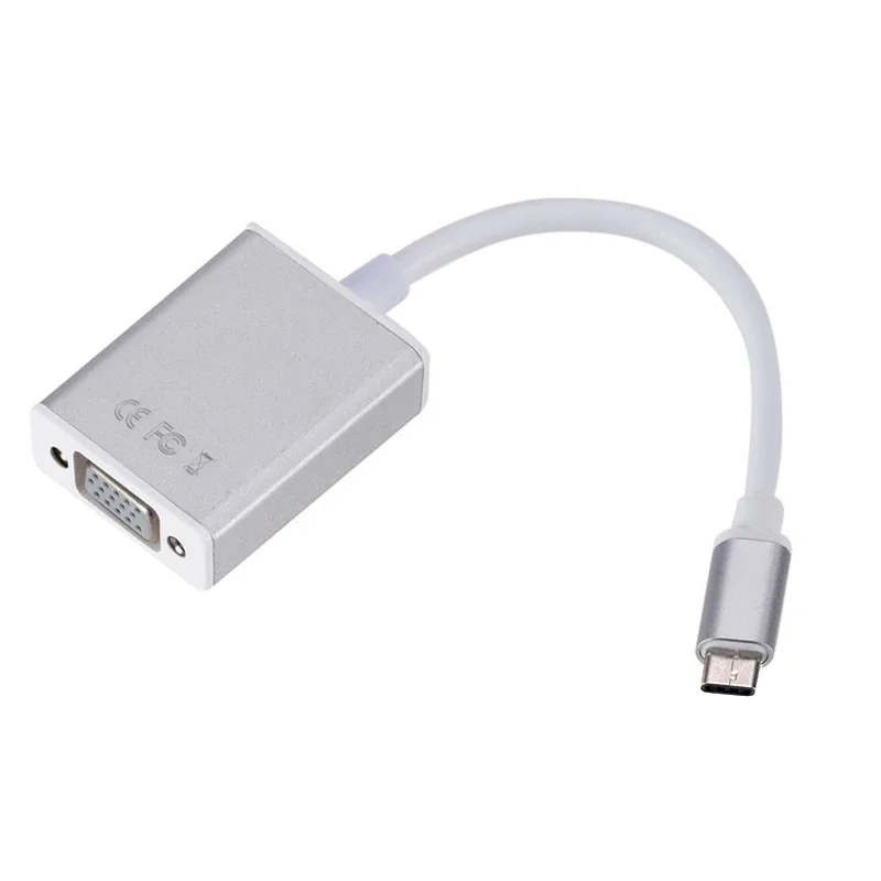 نوع C إلى VGA محول HDTV كابل الفيديو USBC VGA محول لماك بوك 12 بوصة Chromebook بكسل الكمبيوتر المحمول الكمبيوتر إلى العارض