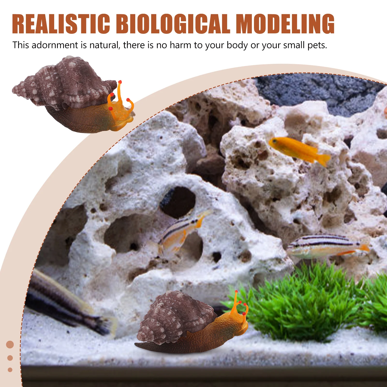 

Exquisite Plastic Snail Statue Realistic Snail Adornment Aquarium Decor Fish Tank Decoration Fish Tank Decorations