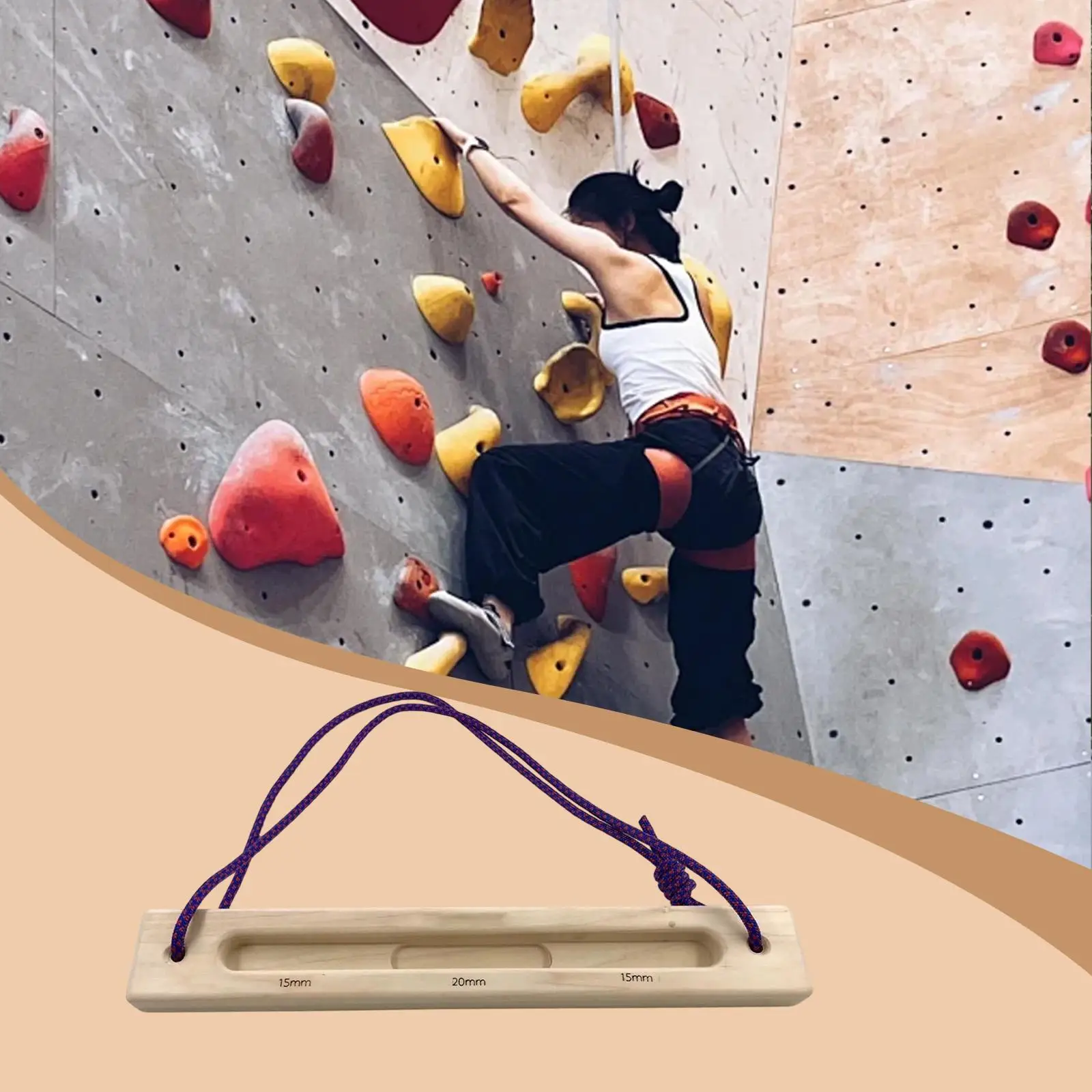 

Rock Climbing Training Board Wood Hangboard Portable Finger Workout for Climbing Safety Supplies