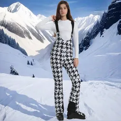 Outdoor Mountain Sport Ski Bib Pants Woman Snowboard Jumpsuit Winter Female Slim Snow Trousers New Windproof Warm Skiing Clothes