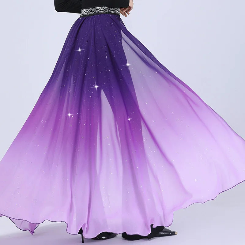 Body Suit Belt Gradual Change Sequined Yarn New Elegant Demeanor Instructor Suit Dance Catwalk Practice Suit