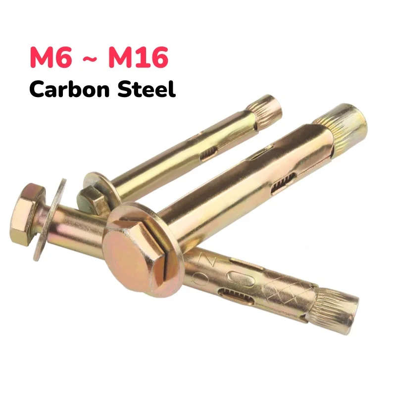 M6 ~ M16 Carbon Steel Galvanised Hexagon Head Expansion Bolts Flush-Mounted Expansion Screws Air Conditioning Screw