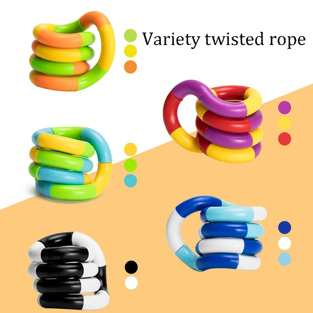 Twisted Ring Magic Figet Magic Trick Touw Creatieve Diy Kronkelende Vrijetijdsbesteding Stress Relief Voor Kind Kerstspeelgoed Willekeurig Verzenden