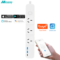 Australia Tuya WiFi Smart Power Strip Extension plug Socket with 2 USB Ports 1 Type-C Charging Remote Control Works Google Alexa