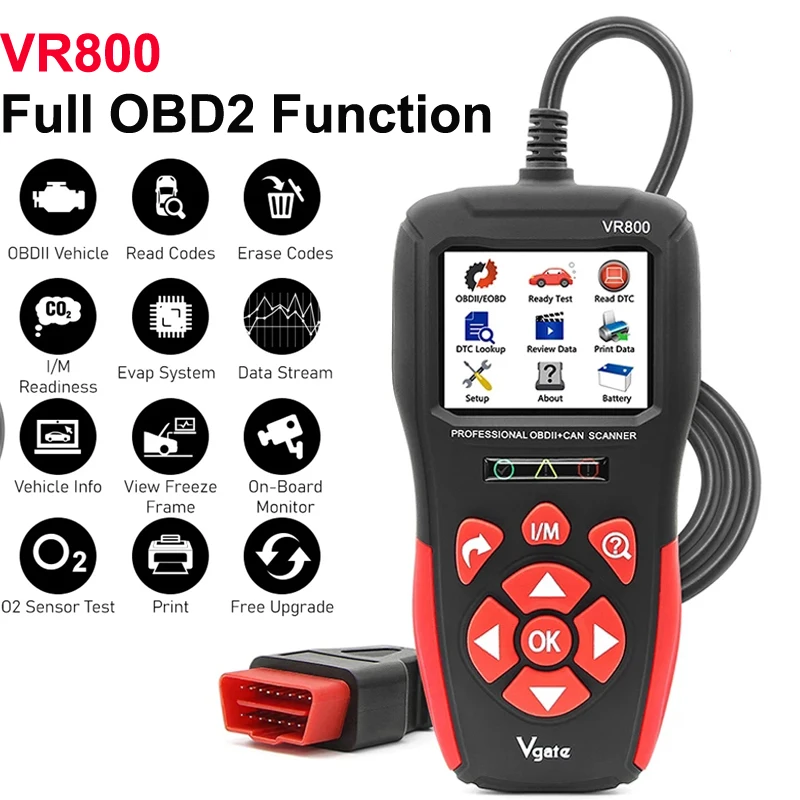 

Professional OBD2 Diagnostic Scanner Tool Vgate VR800 Automotive Chech Egine Code Reader OBDII EOBD Scan for All Cars After 1996