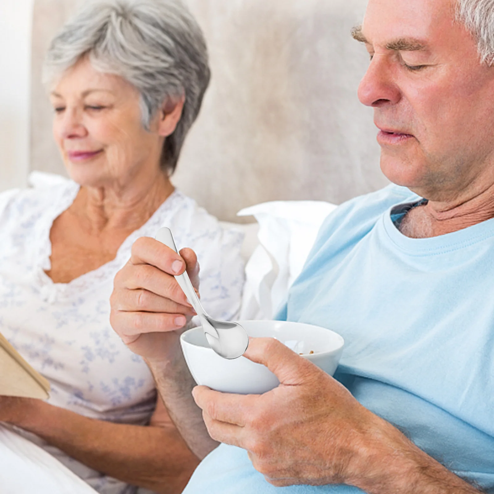 

Набор угловых ложек для пожилых и людей с ограниченными возможностями, из нержавеющей стали, для легкого приёма пищи, с удобным захватом, для использования в больницах