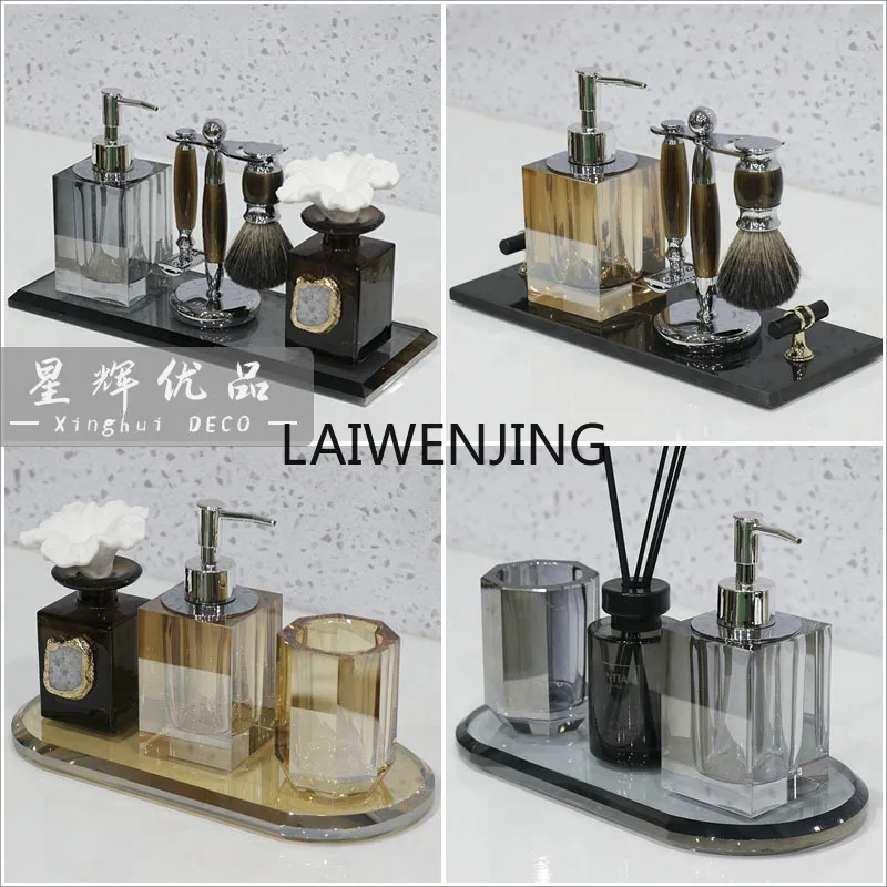 

MJY board room ornament set crystal hand sanitizer bottle tray combination soft decoration