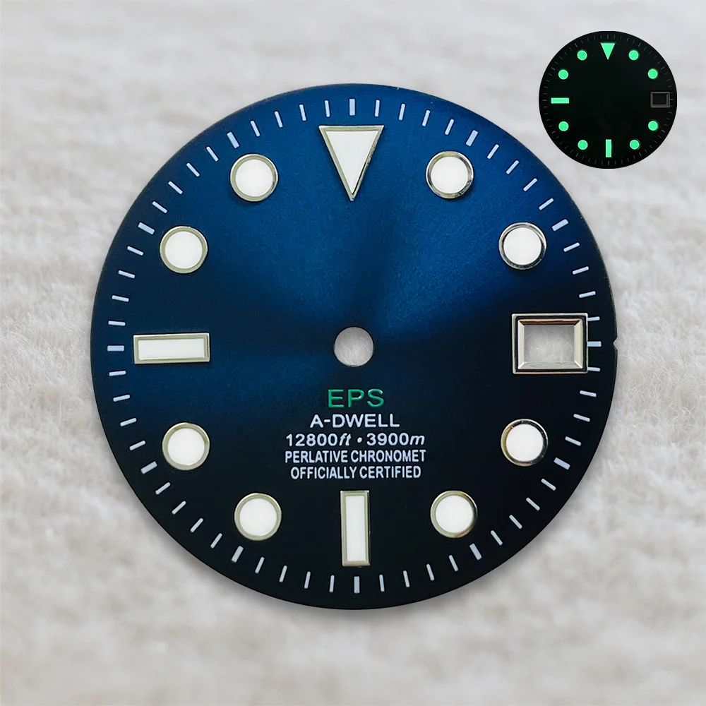 28.5mm S Logo SUB Diving Dial For NH35 Movement Green Luminous High-Quality Gradient Dial Watch Modification Accessories image 3