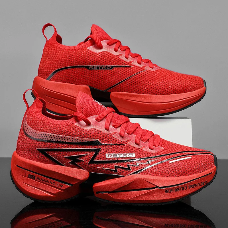 

Mens Sneakers Breathe Sweat Wicking Lightweight Professional Racing Running Shoes Short Distance Training Track Field Specific