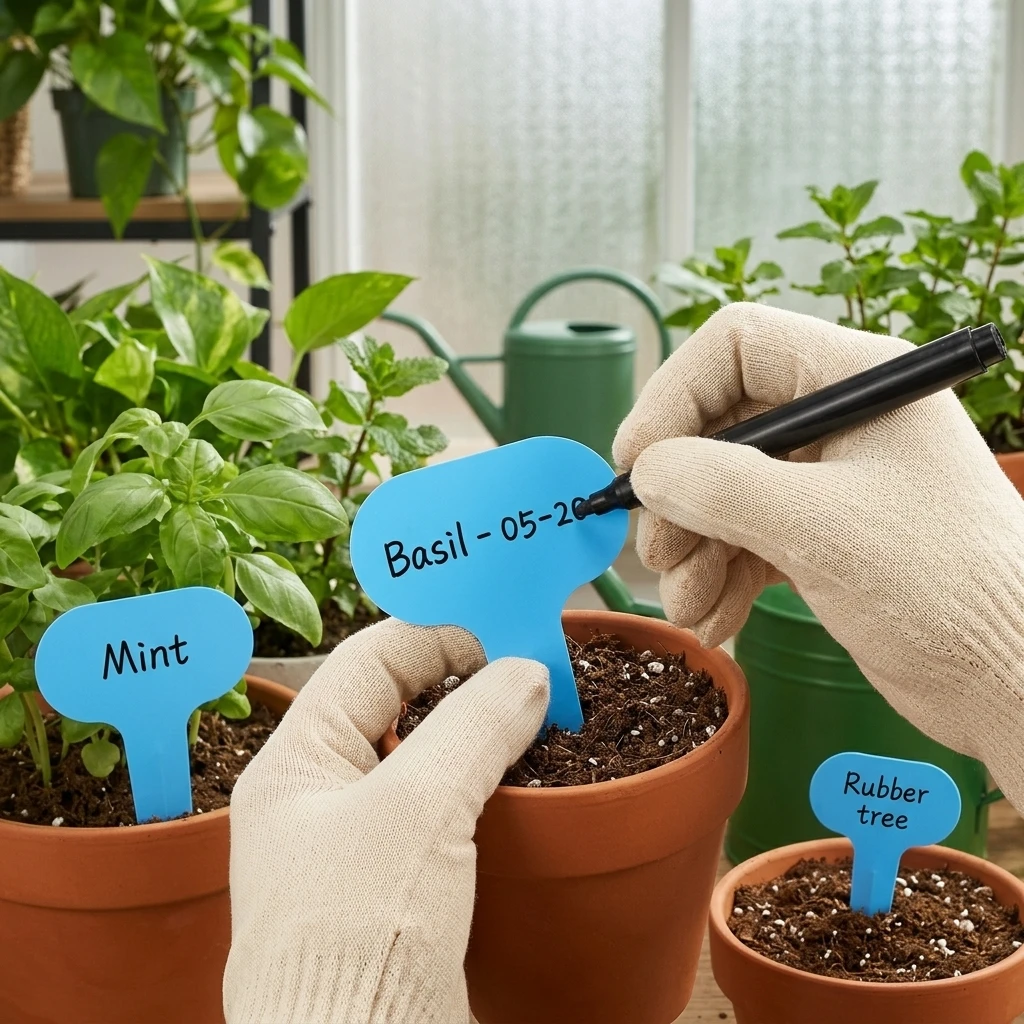 100Pcs Waterproof Plastic Plant T-Type Tags Garden Seed Label Markers Plastic Tag for Herbs Flower Vegetables Potted Stakes