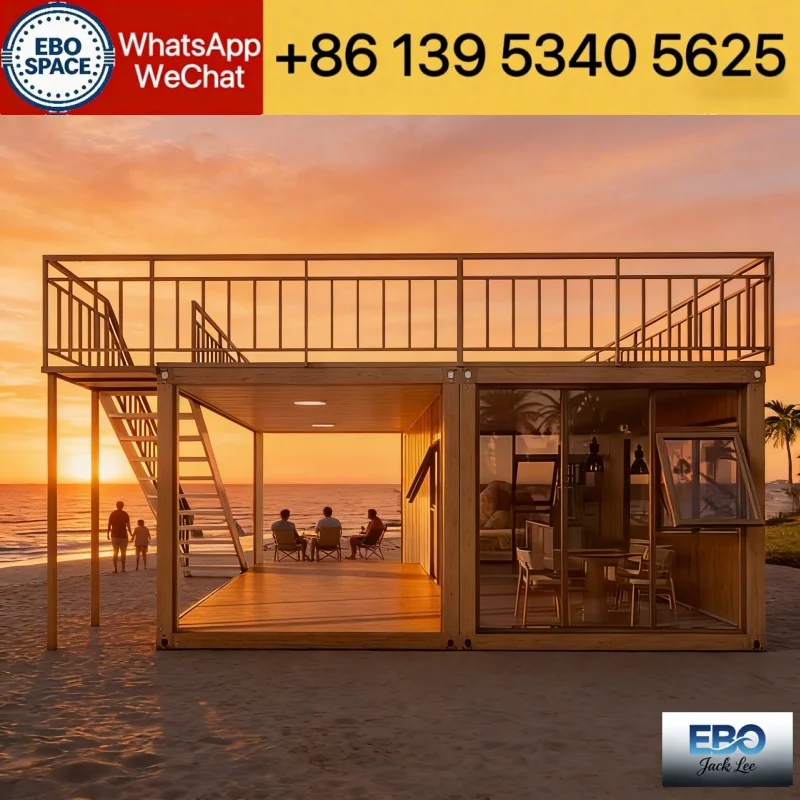 Ready house 30ft expandable prefab container villa foldable outdoor cabin waterproof quick install kitchen bathroom