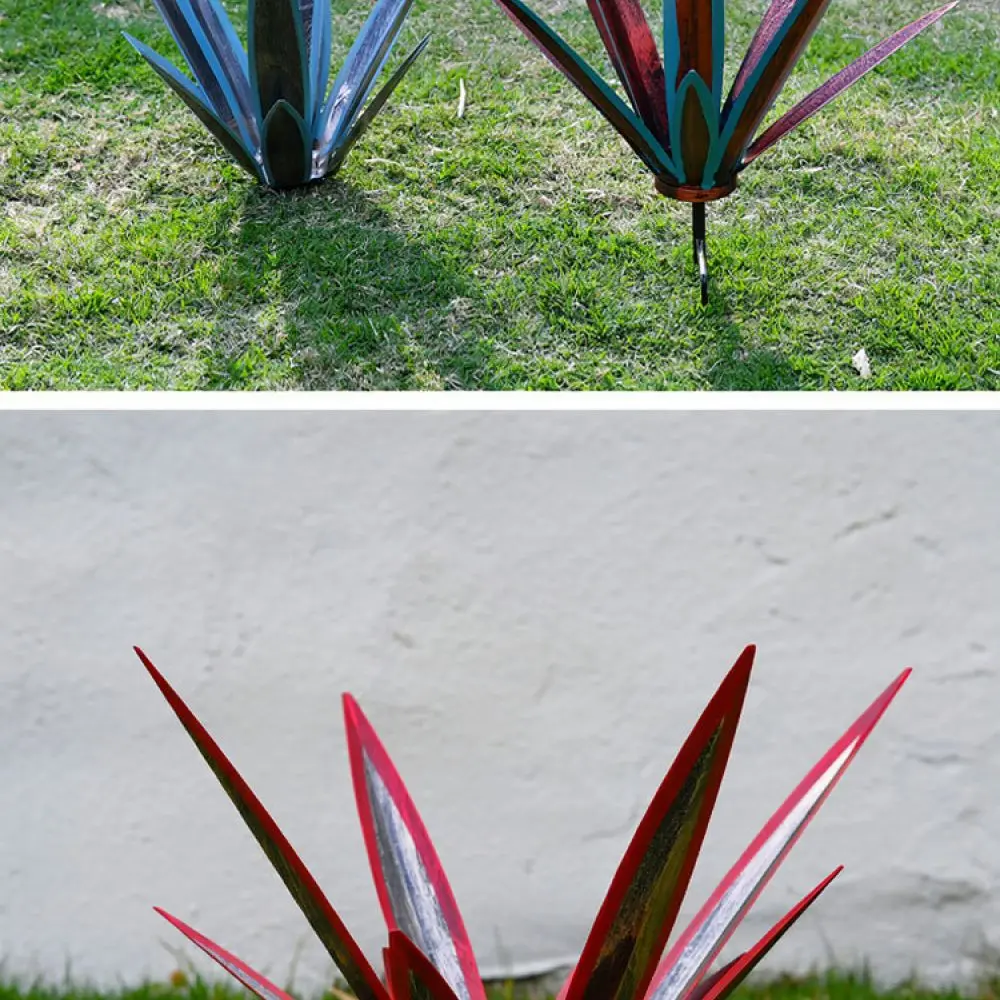 Decorative Iron Agave Sculpture Metal Plant Garden Stake Outdoor Yard Statue Modern Minimalist Landscape Art Decor