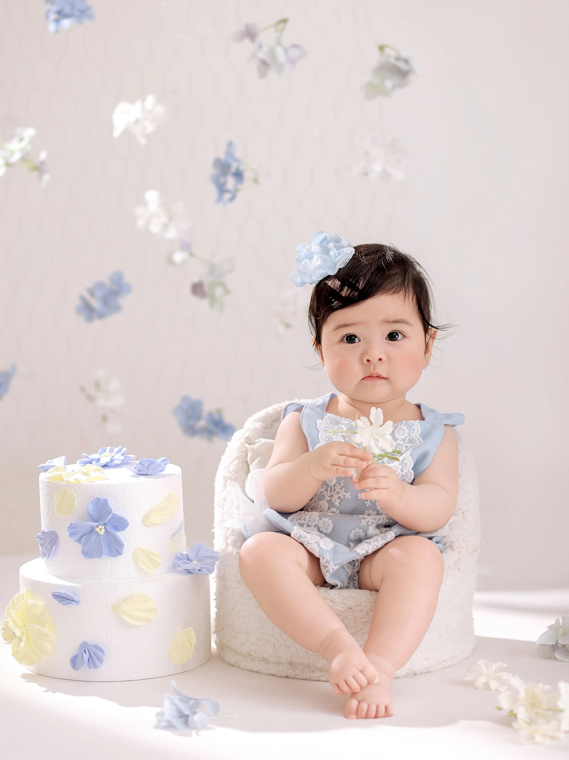 Childrens photography clothing blue series babys hundred day and one year photos clothing girls art photos clothing props bebê