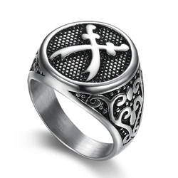 Sword Zulfakra Imam Ali Islamic Men Ring Seal Silver Color Titanium Stainless Steel Male Rings Muslims Jewelry Band Punk Hip