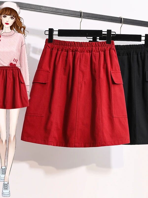 Plus Size A-Linien-Rock für Damen, Faion Summer 2022, neuer Stil, vielseitige Arbeitskleidung, Hong Kong Sle Fake Zweiteiler-Rock