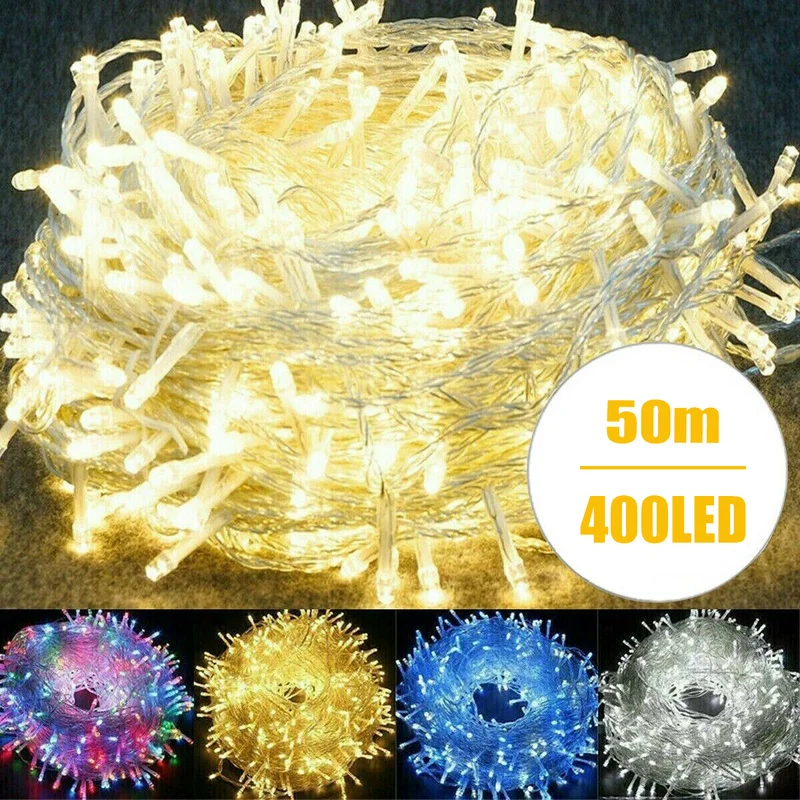 400LEDS Fairy LED String Light Festival Home Decor Outdoor Waterproof AC220V 50M Tree Light Garland For Wedding Party Holiday