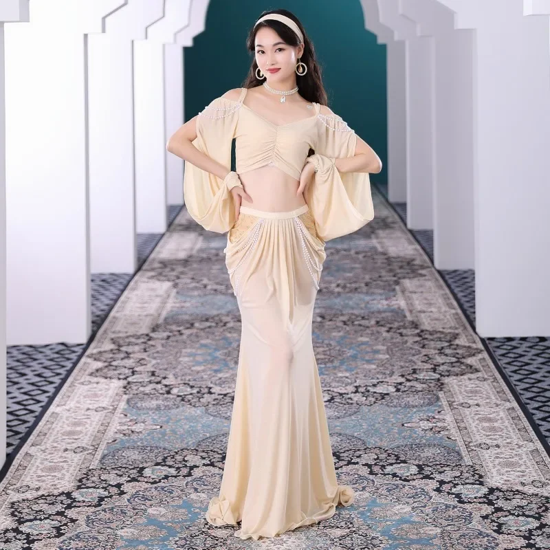 customized belly dance costumes eastern dance long skirt women's practice set blue white purple украшения для танца живота