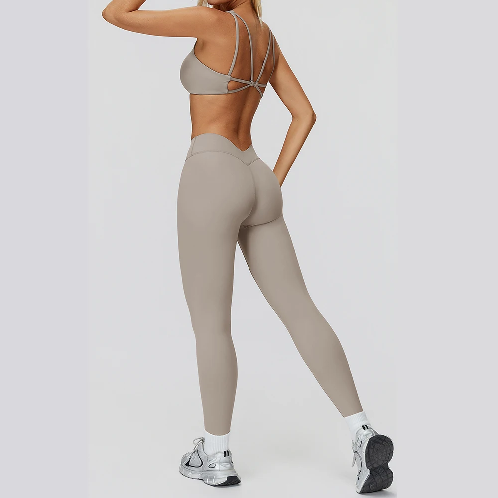 2 قطعة مجموعة اليوغا ملابس رياضية النساء ملابس رياضية ملابس اليوغا اللياقة البدنية مجموعة الملابس النسائية الرياضة الصدرية اللياقة البدنية تجريب طماق #5