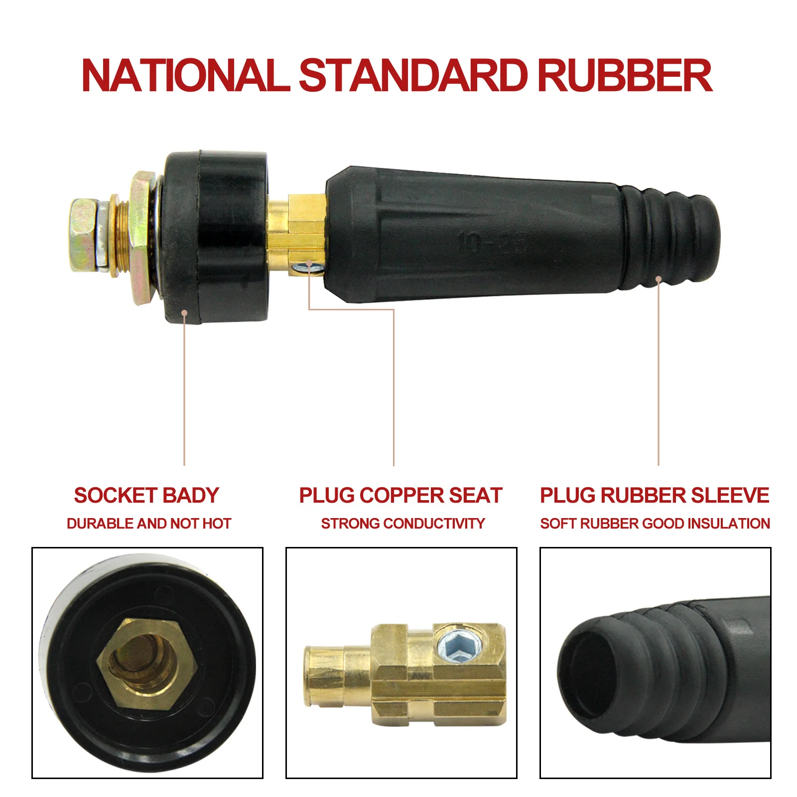 2 Set Welding Machine Quick Fitting Cable Panel Connector Socket DKJ10-25 & DKZ10-25 / DKJ35-50 & DKZ35-50
