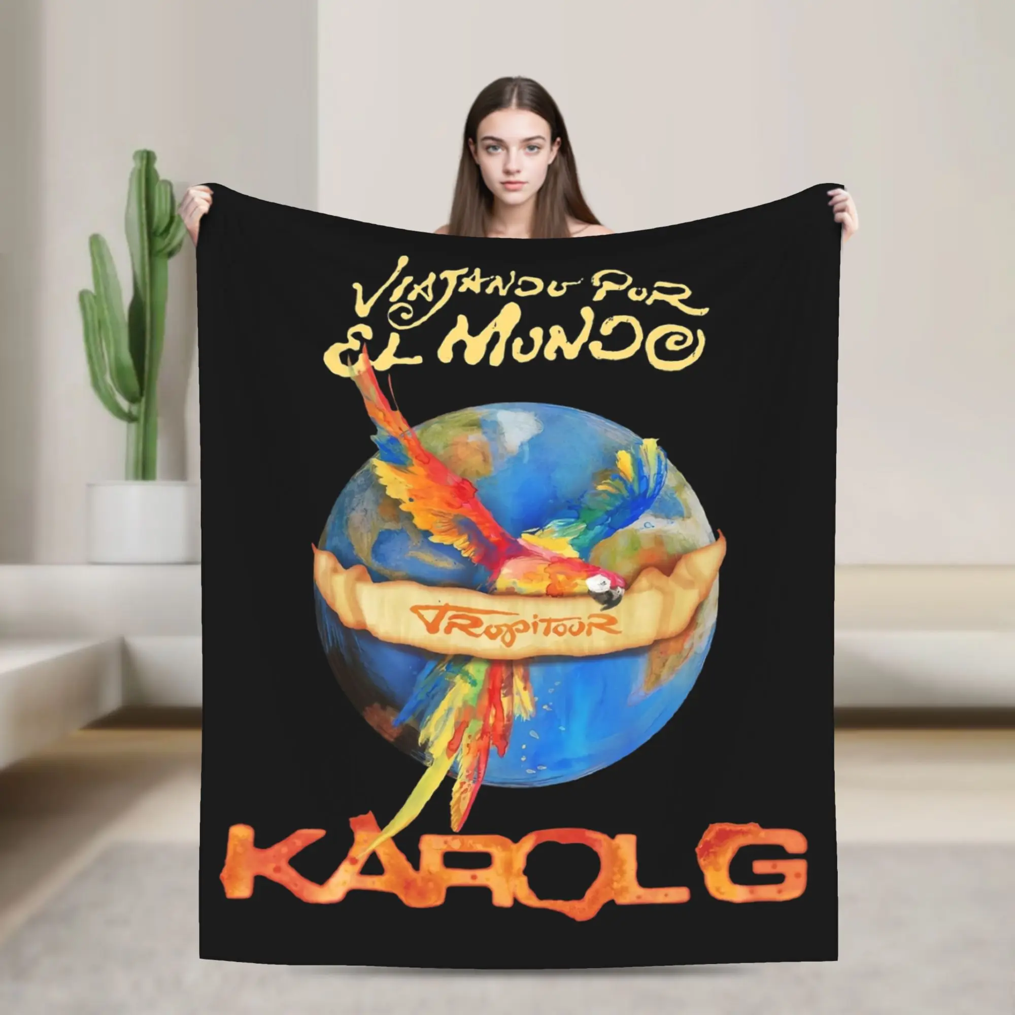 Karols G TropiTour 2026 Blankets Flannel Autumn/Winter Ultra-Soft Throw Blankets for Bedding Travel Plush Thin Quilt
