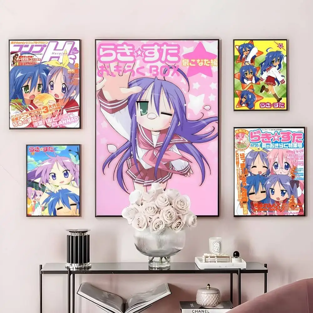 

Cute Anime L-Lucky StarS Poster Home Living Bed Room Bar Hallway Sticky Wall Art Printing Waterproof Aesthetic Decor