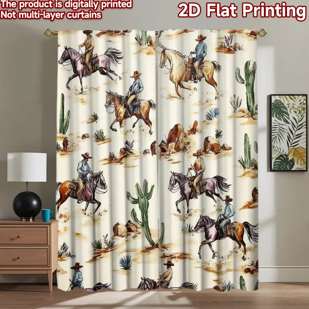 

1pc 2D flat Photography Backdrop Party Backdrop Cows Riding Horses 100% Polyester Festive Holiday Perfect for Holiday parties