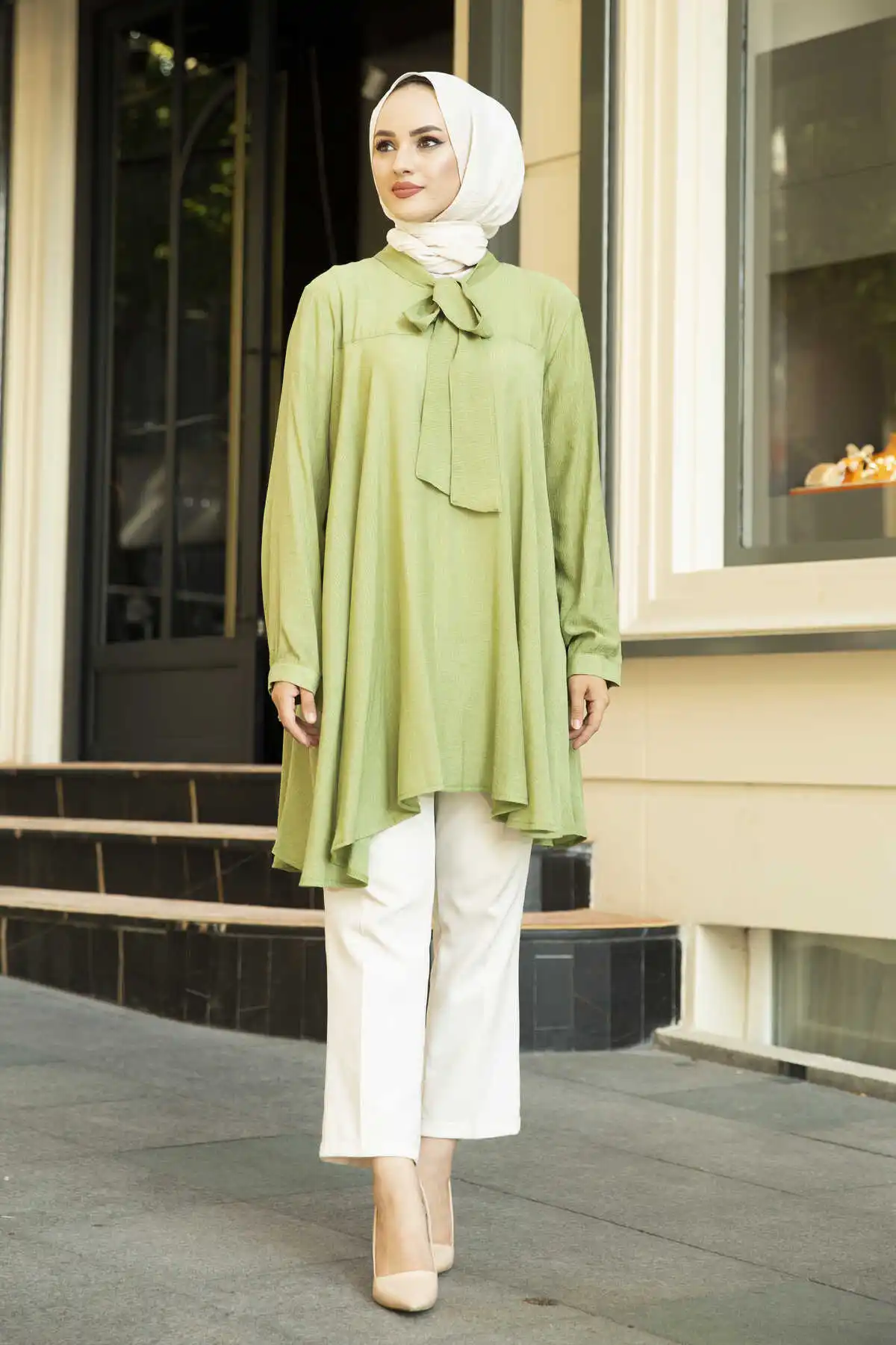 

The Circular with tie Tunic Green