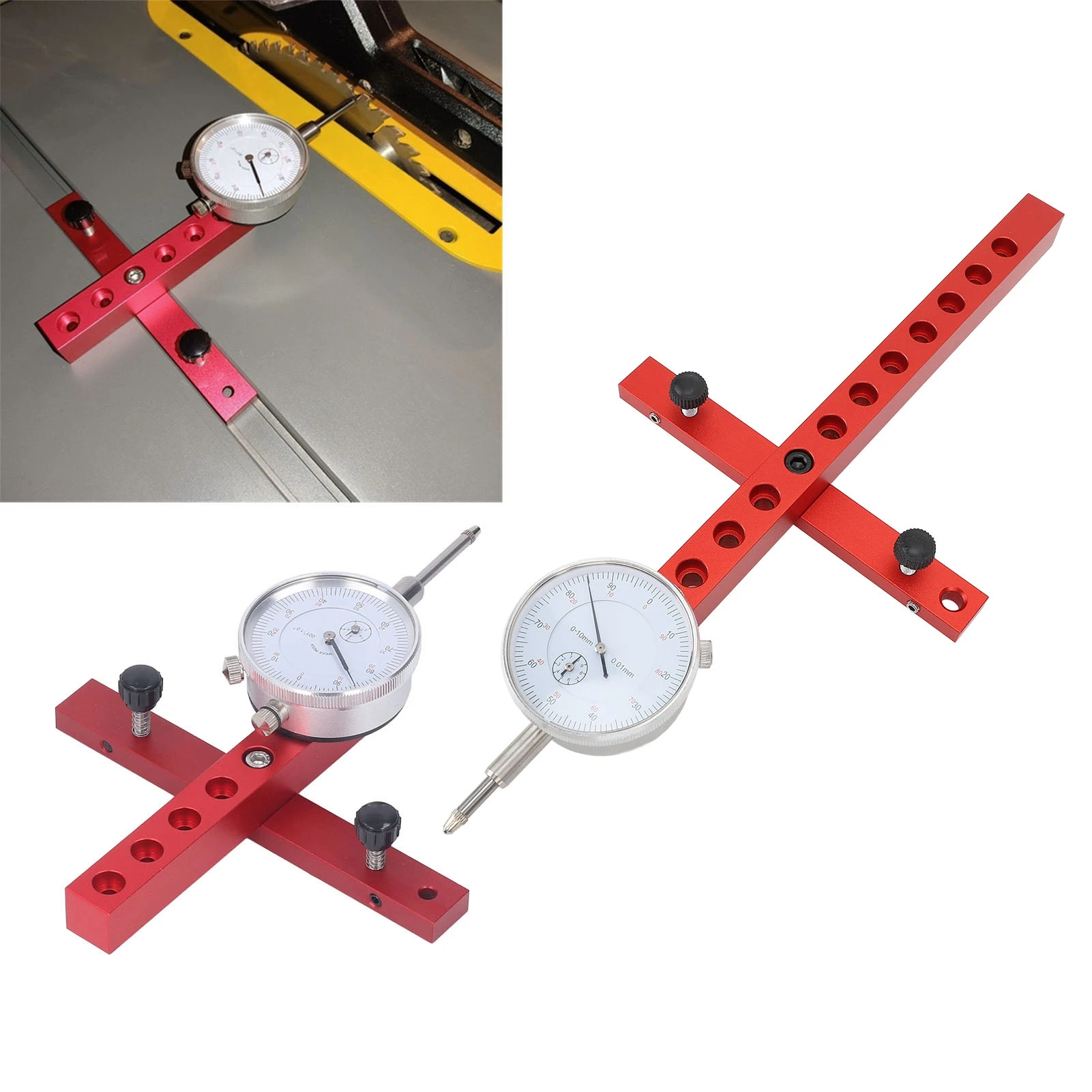 

Hand Tool Table Saw Gauge Table Saw Indicator 0.001in Accuracy Adjustable Machinery Tool Alignment System 0.01in to 1in