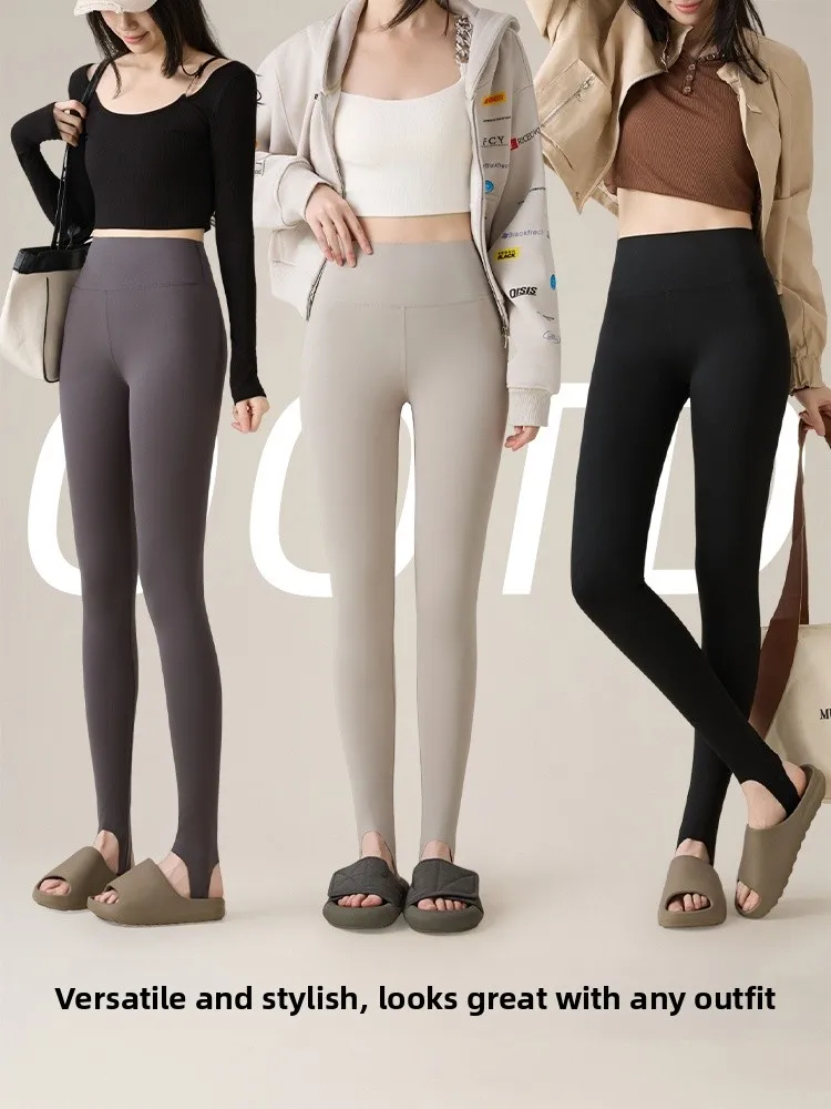 Bequeme Yogahose mit hoher Taille, Damen-Basisschicht mit Füßen, Arkskin-Hose, Bauchkontrolle, SL Fitn, lange Hose