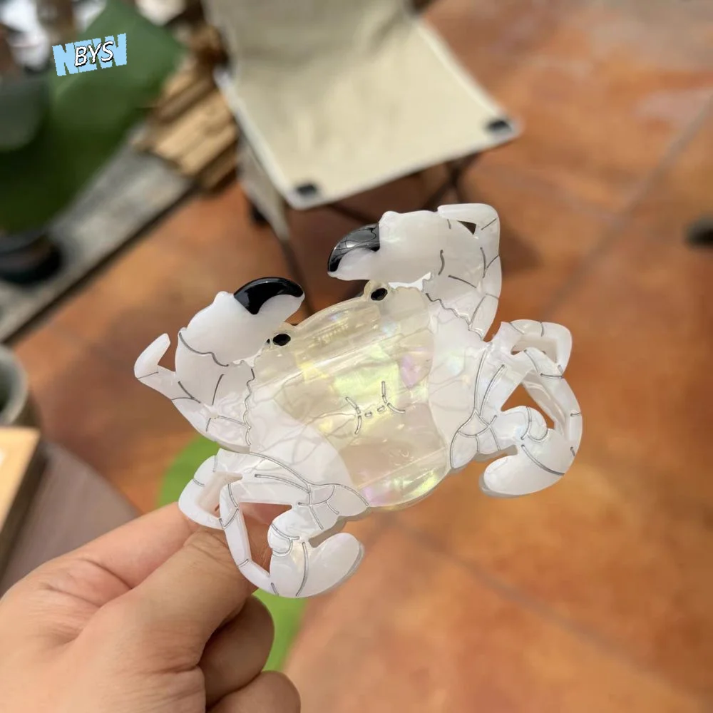 

Fashion Sweet Crab Acetate Hair Clip Lovely Geometry Ocean Animal Shark Clip Ponytail Clip Novetly Creative Hair Claw Female
