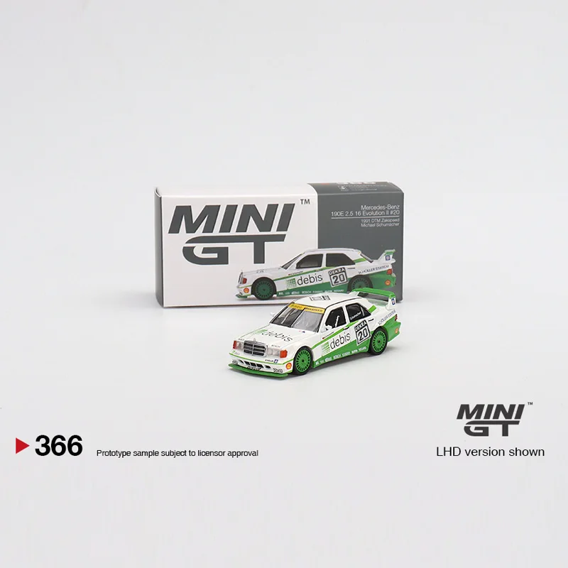 1:64 Mercedes-Benz 190E Schumacher EVO2 Geração II Rally 20 DTM modelo em miniatura fundido em liga metálica, ornamentos para adultos