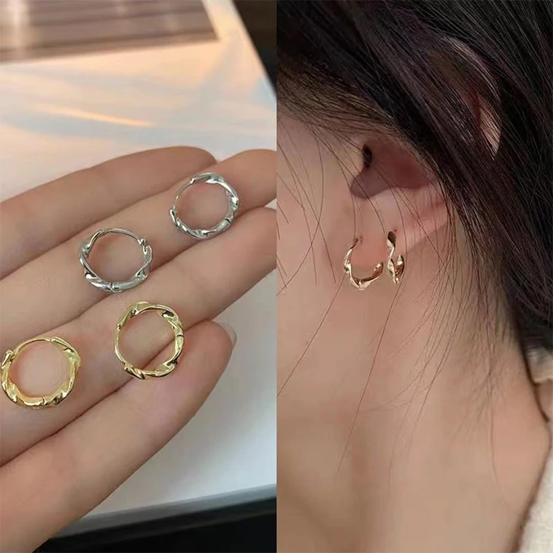 1 Pair Geometric Irregular Twisted Earrings Simple Small Temperament Earrings